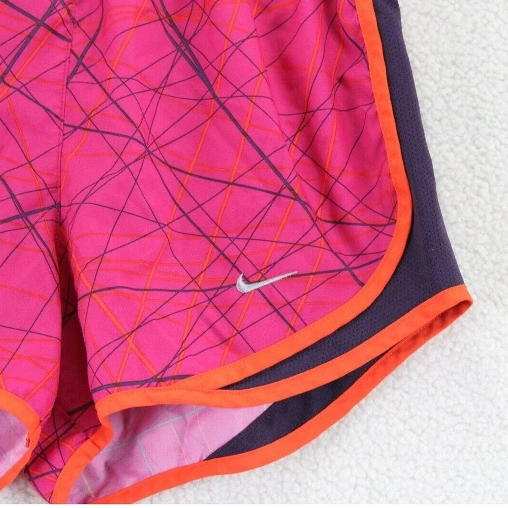 Nike Dri Fit Running Shorts Pink Geometric Print Athletic Shorts Women‎ XS